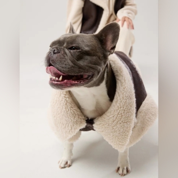 OFFLEASH By Aerie Leather Winter Sherpa Dog Vest Coat Size Large NWT - Picture 2 of 10